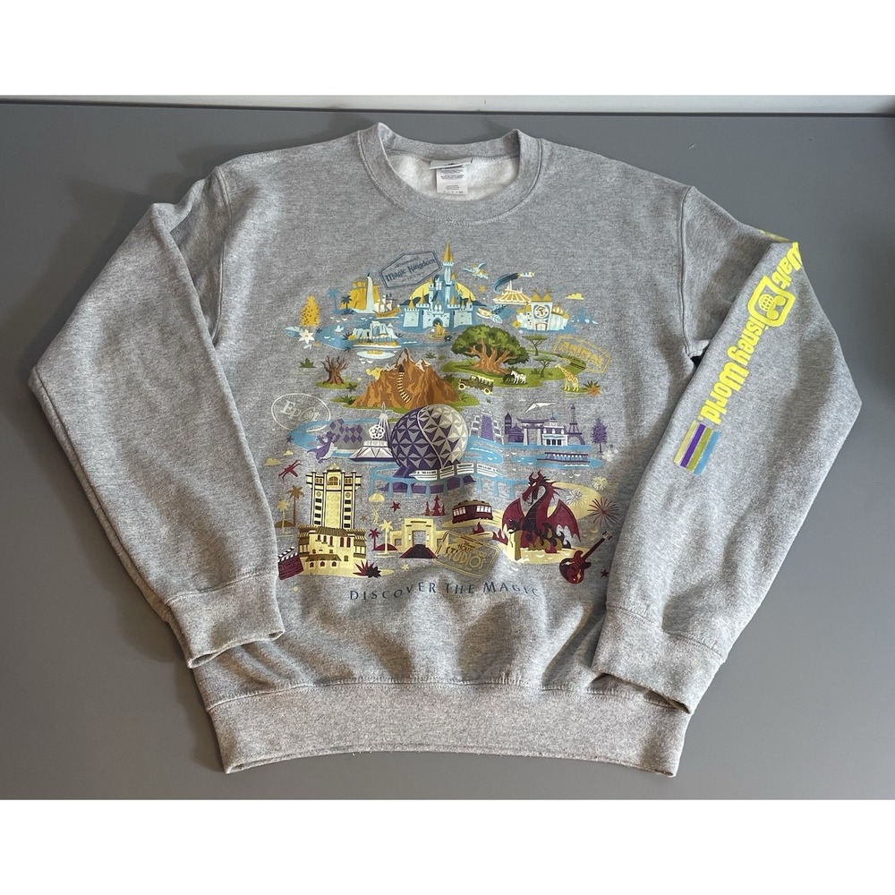 Disney Parks Walt Disney World All Parks Grey Longsleeve Sweatshirt Womens Small